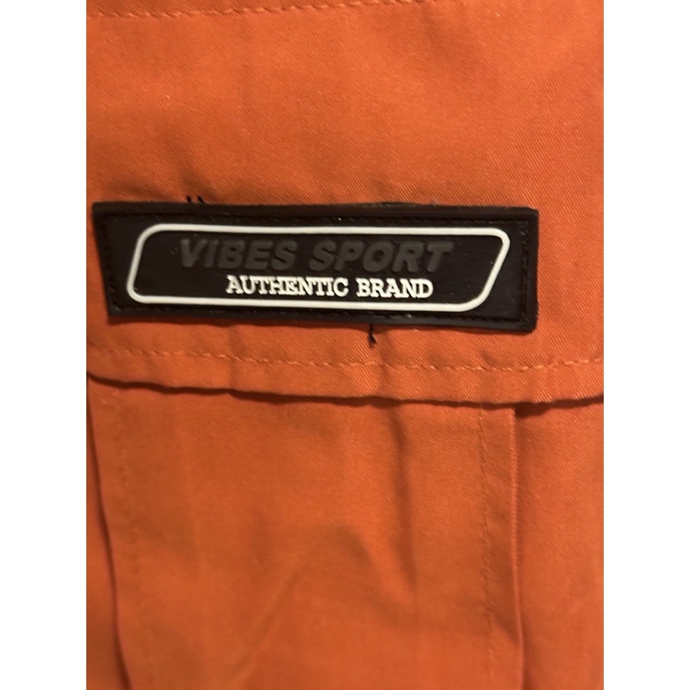 VIBES MEN XL Cargo Pants Convertible Baggy Orange Skater Paratrooper VTG Y2K NWT - Picture 10 of 13